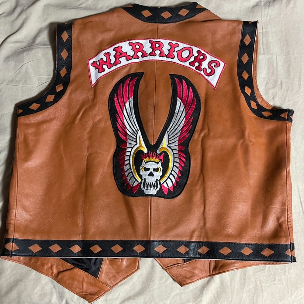 New the warriors movie 2x adult men biker leather vest vintage classic